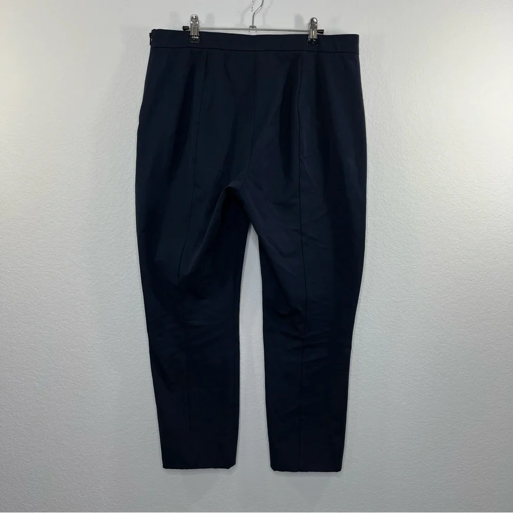 EVERLANE Side Zip Pant Cotton stretch Pant Navy Slim Fit High Waist‎ size 14